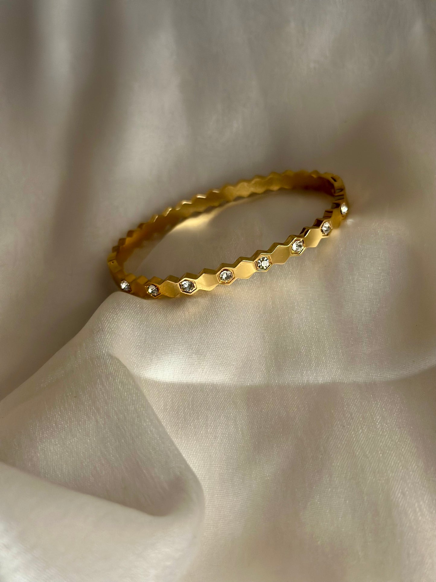 Luxe Hexagon studded cuff