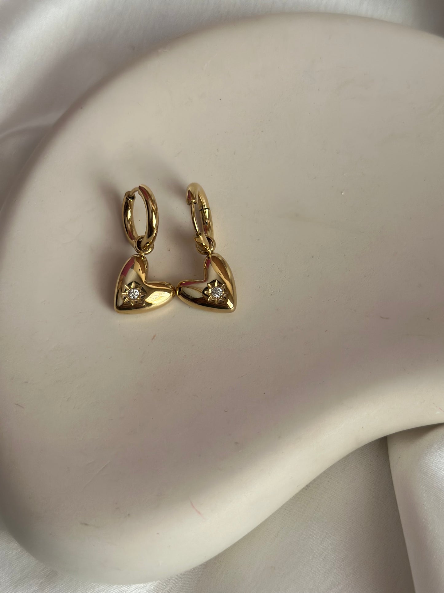 Luxe Quirky Heart Huggie