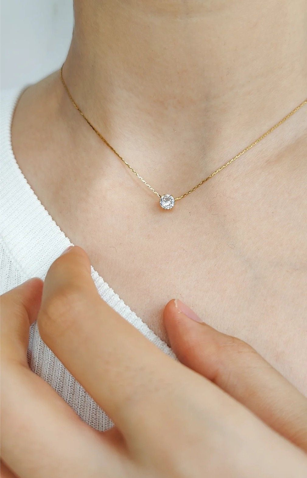 Solitaire Diamond Necklace