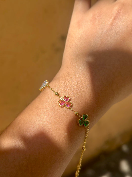 Multicolour Clover Bracelet