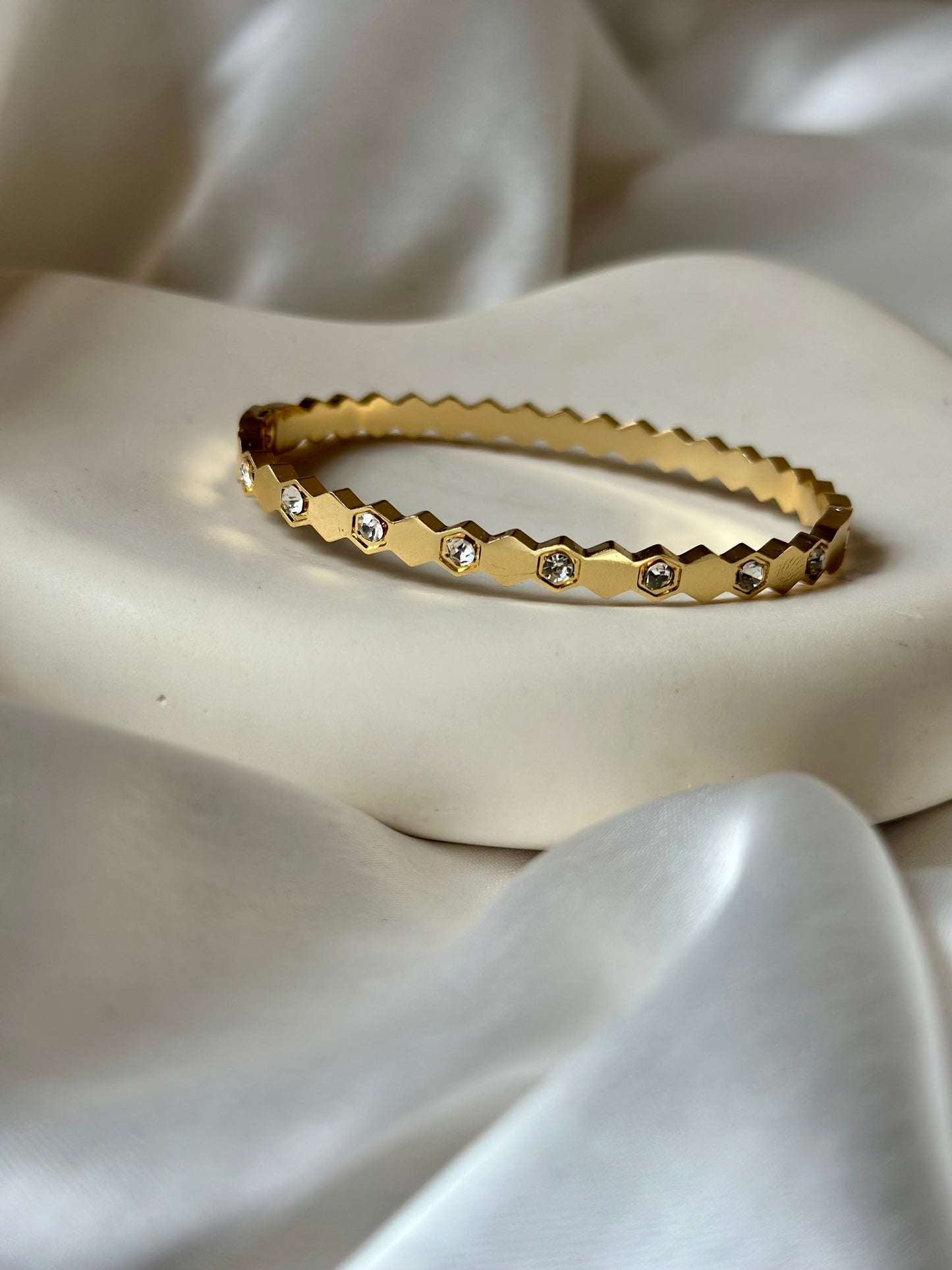 Luxe Hexagon studded cuff