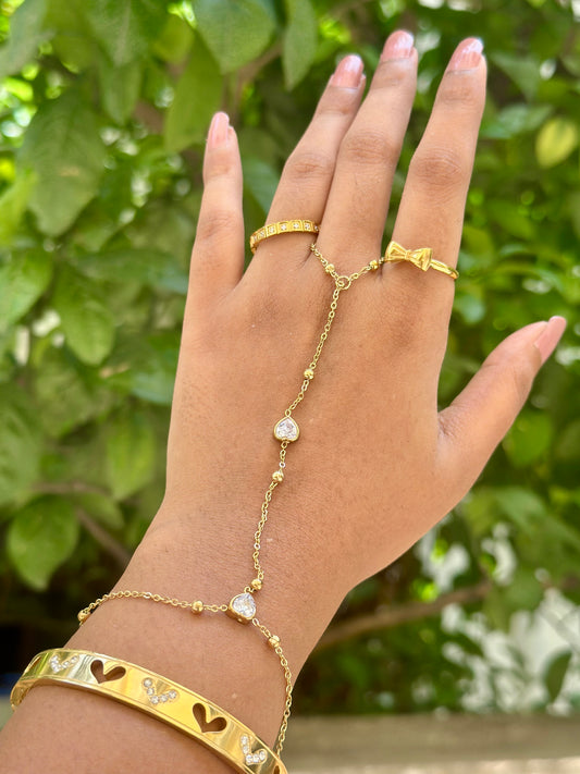 Heart Studded Handchain