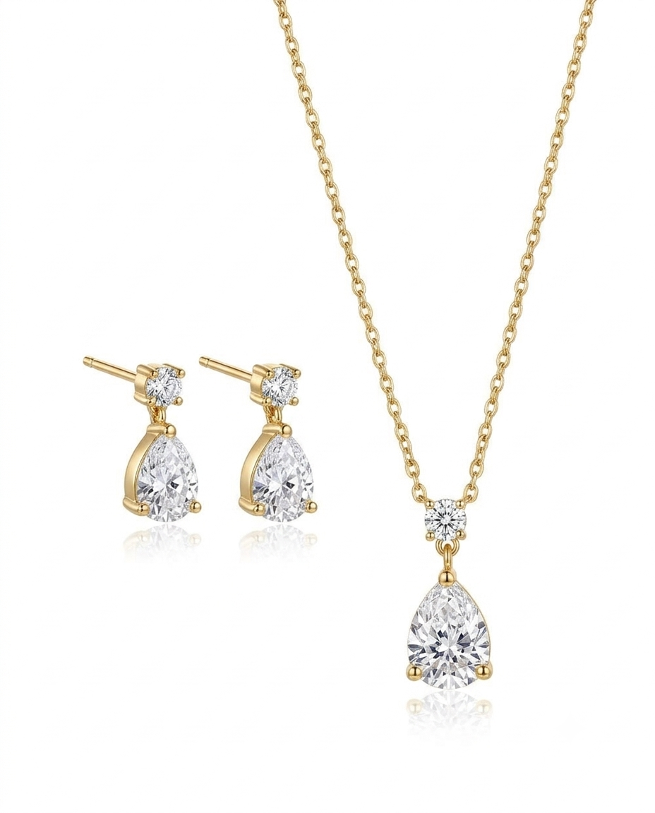 Lumi Drop Earrings and Glimmer Drop Necklace Bundle
