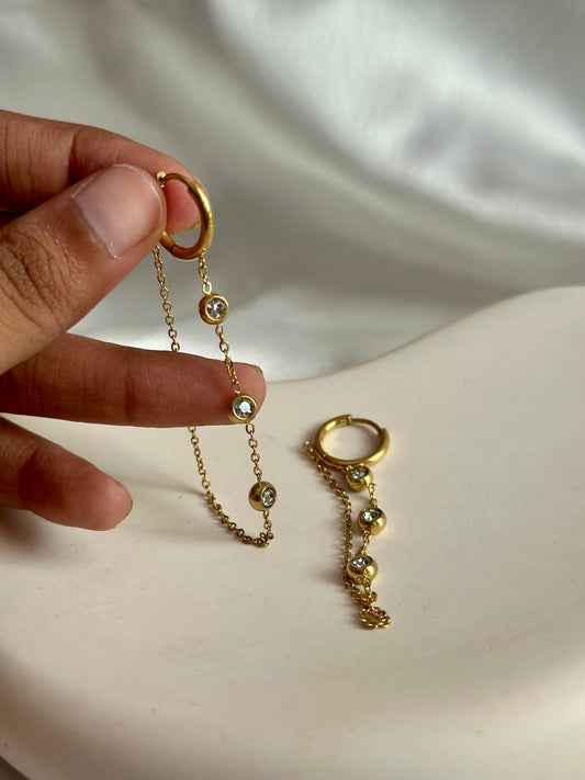 Studded Dangle Hoops