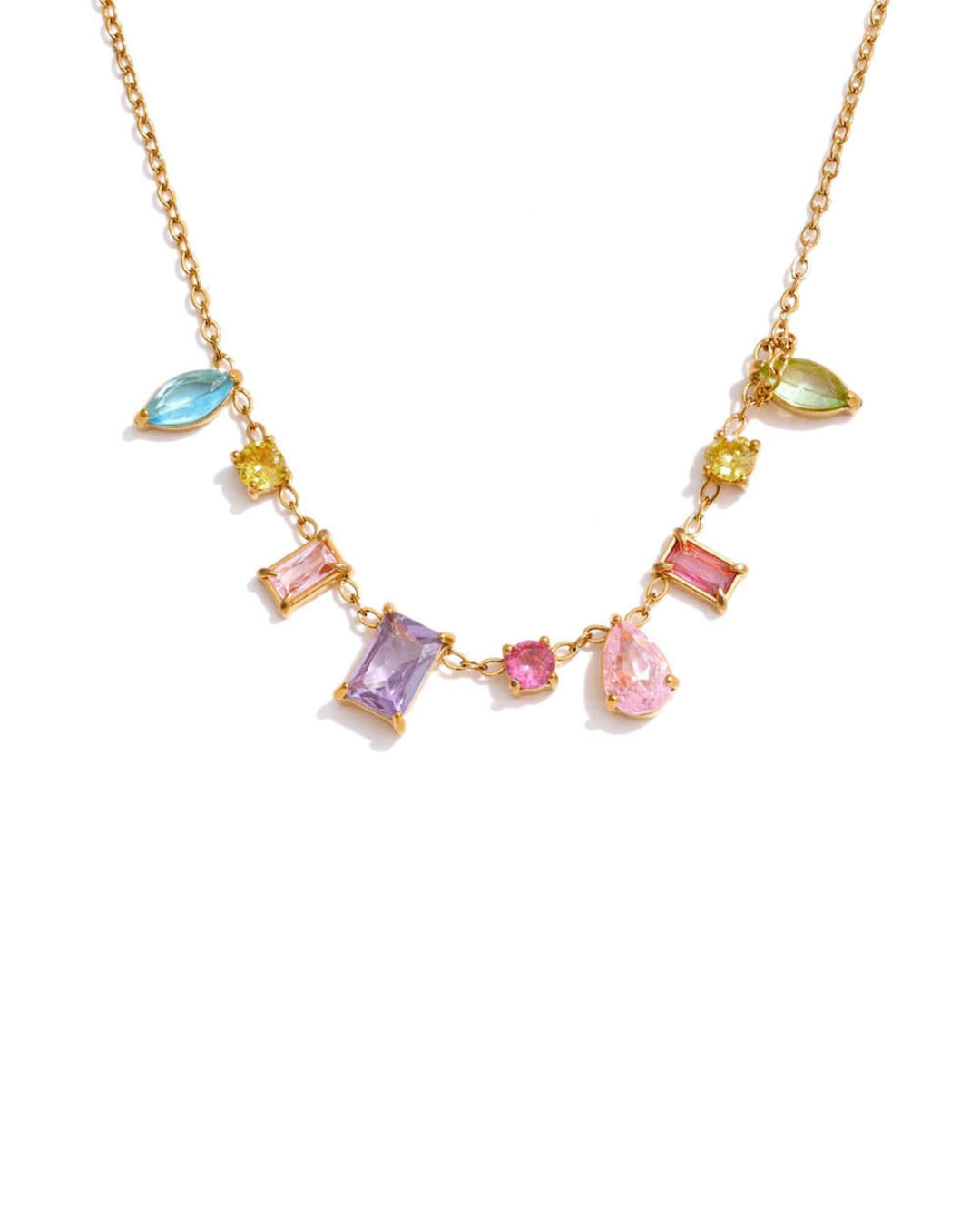 Dainty Stone Necklace - Multicolour