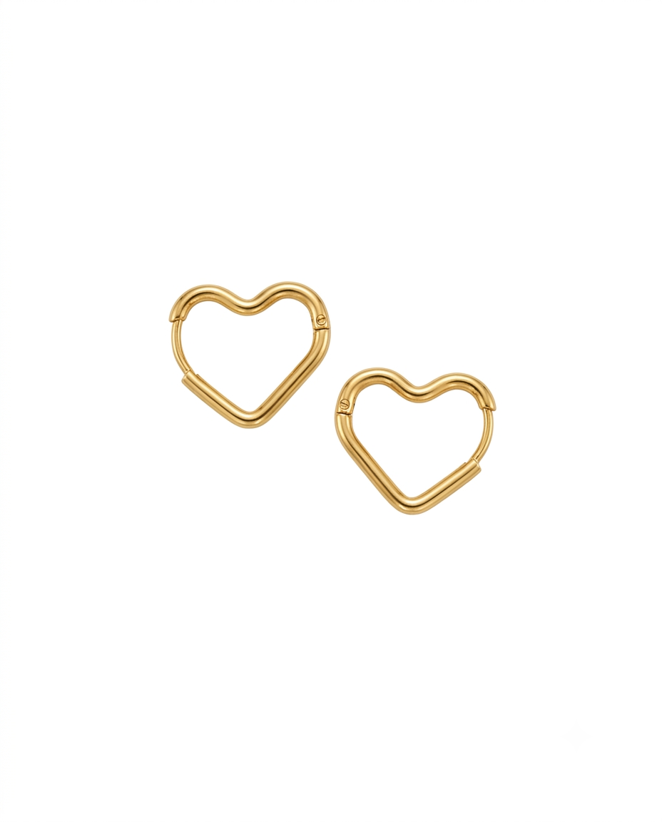Dainty Heart Hoops