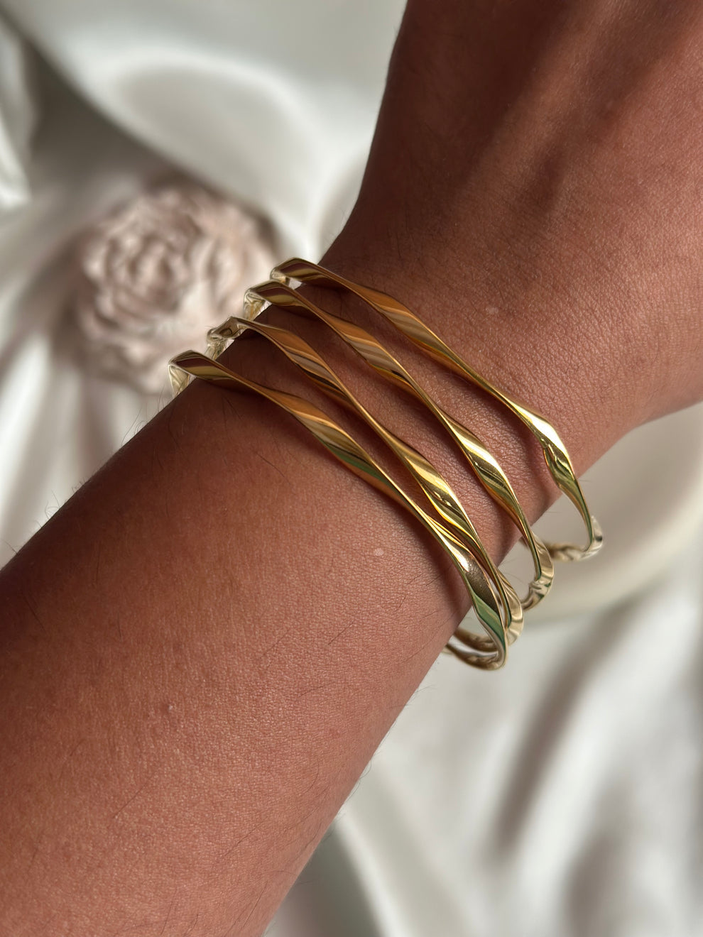 Twisted Bangles and Luxe Oval Cuff Bundle ( A Pair Each)